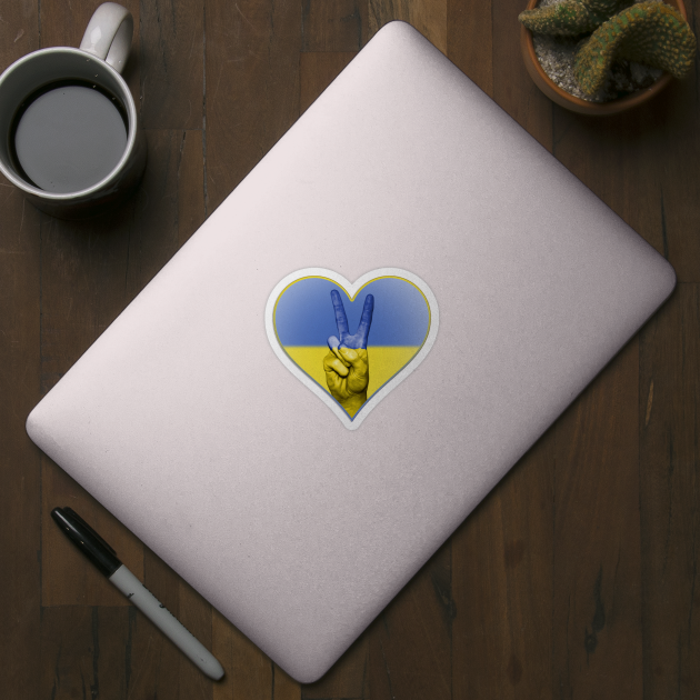 Ukrainian flag inside a heart by tashashimaa